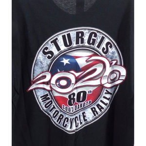 Sturgis Motorcycle Rally 2020 80th Anniversary Black Hills Mens T Shirt LG